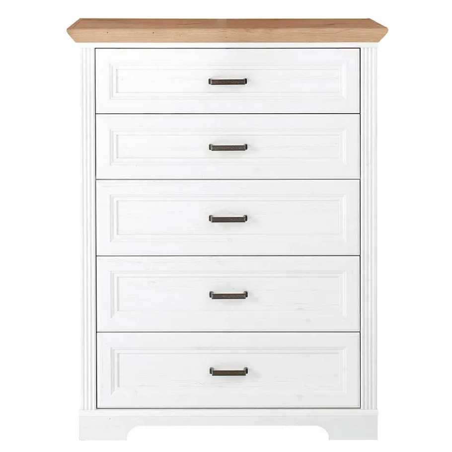 Best Country Style Hochkommode mit fünf Schubladen - Mehady Kommoden