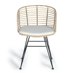 Best Design Armlehnenstuhl in Rattan Natur und Schwarz - Adatto (2er Set) Stühle