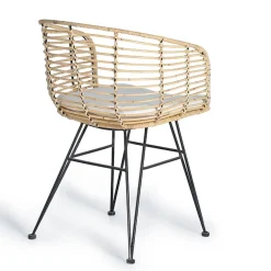 Best Design Armlehnenstuhl in Rattan Natur und Schwarz - Adatto (2er Set) Stühle