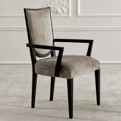 Best Design Armlehnenstuhl in Hellgrau Samt - First Stühle