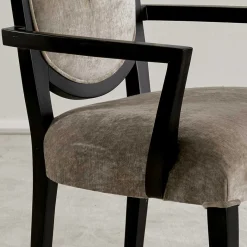 Best Design Armlehnenstuhl in Hellgrau Samt - First Stühle