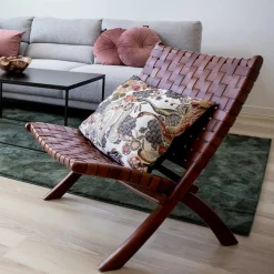 Discount Design Lounge Stuhl aus Leder Geflecht - Maisu Sessel