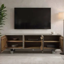 Sale Design Lowboard in Grau und Chrom - Vientor Tv & Hifi-Möbel|Lowboards