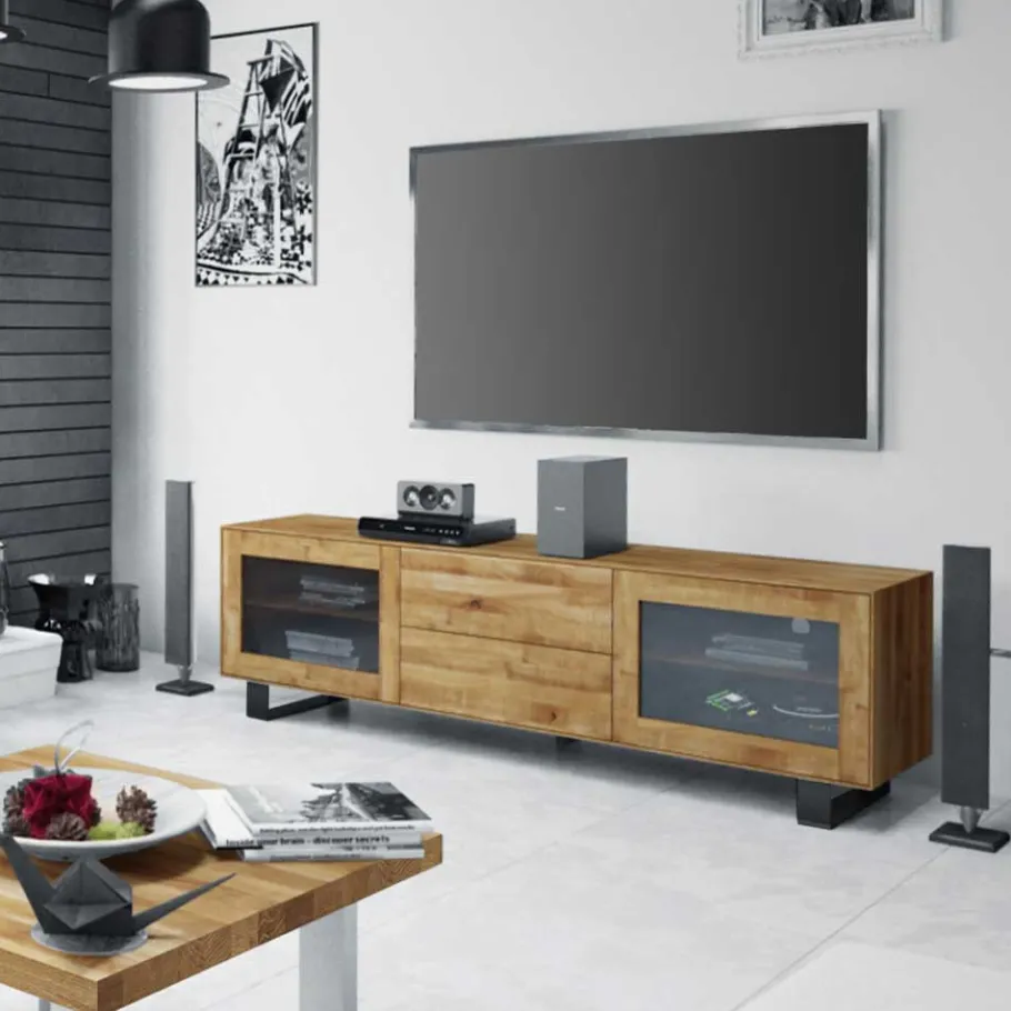 Best Design Lowboard Manzey mit Glastüren Tv & Hifi-Möbel|Lowboards