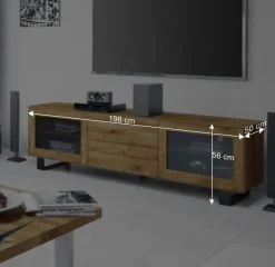 Best Design Lowboard Manzey mit Glastüren Tv & Hifi-Möbel|Lowboards