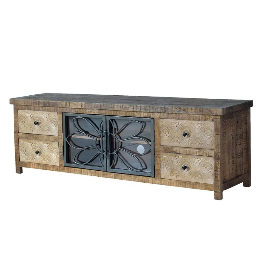 Best Design Lowboard mit Glas Metalltüren - Everton Tv & Hifi-Möbel|Lowboards