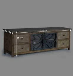 Best Design Lowboard mit Glas Metalltüren - Everton Tv & Hifi-Möbel|Lowboards