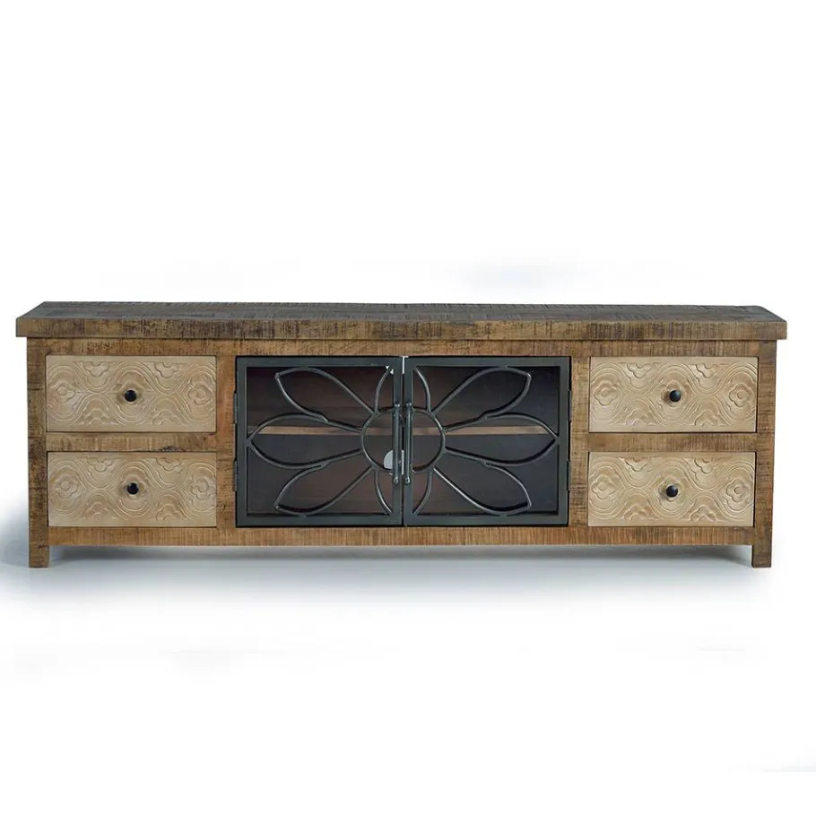 Best Design Lowboard mit Glas Metalltüren - Everton Tv & Hifi-Möbel|Lowboards