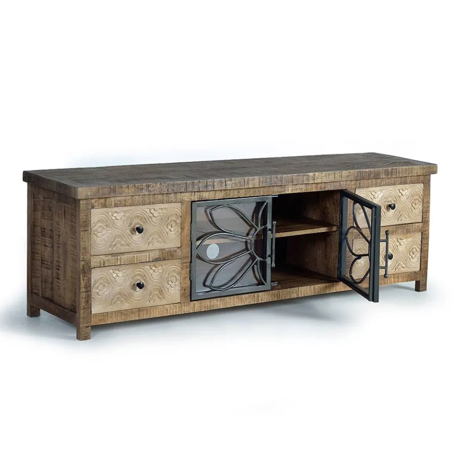 Best Design Lowboard mit Glas Metalltüren - Everton Tv & Hifi-Möbel|Lowboards