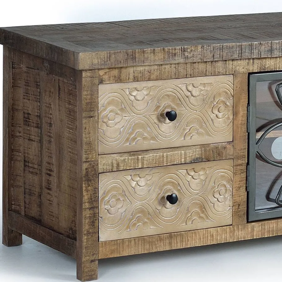 Best Design Lowboard mit Glas Metalltüren - Everton Tv & Hifi-Möbel|Lowboards