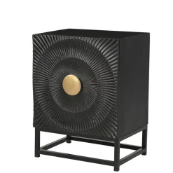 Best Design Nachtschrank in Schwarz und Gold - Oglio Kommoden