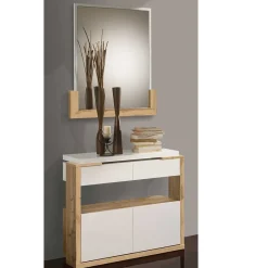 Clearance Design Schuhkommode & Spiegel Set - Ryus (zweiteilig) Garderoben