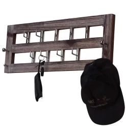 Online Design Wandgarderobe in Braun Pinie Holz - Fionora Garderoben