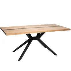 Discount Design-Eichentisch mit Buchenholz-Spidergestell - Drakura Tische