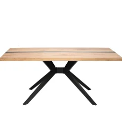 Discount Design-Eichentisch mit Buchenholz-Spidergestell - Drakura Tische
