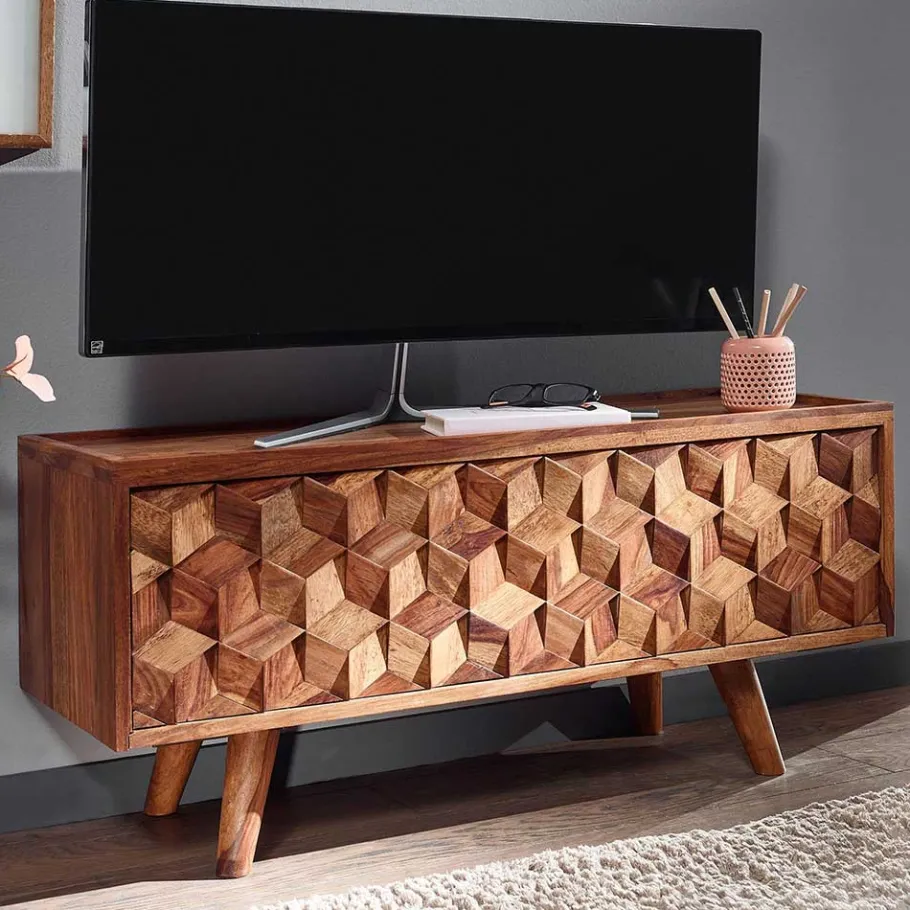 Sale Designer TV Board aus Sheesham Massivholz - Crabira Tv & Hifi-Möbel