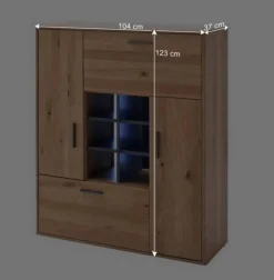 Best Designer Wohnwand aus Eiche - Assela (vierteilig) Wohnwände