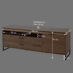 Best Designer Wohnwand aus Eiche - Assela (vierteilig) Wohnwände