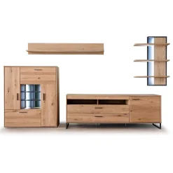 Best Designer Wohnwand aus Eiche - Assela (vierteilig) Wohnwände