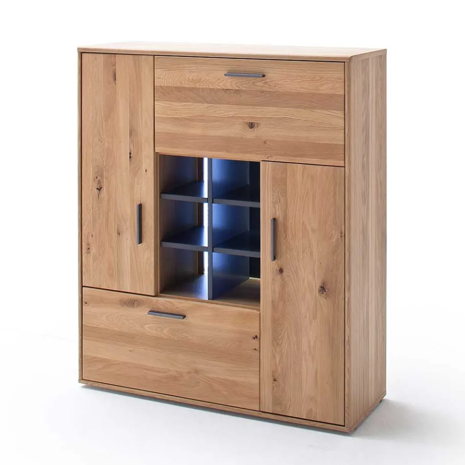 Best Designer Wohnwand aus Eiche - Assela (vierteilig) Wohnwände