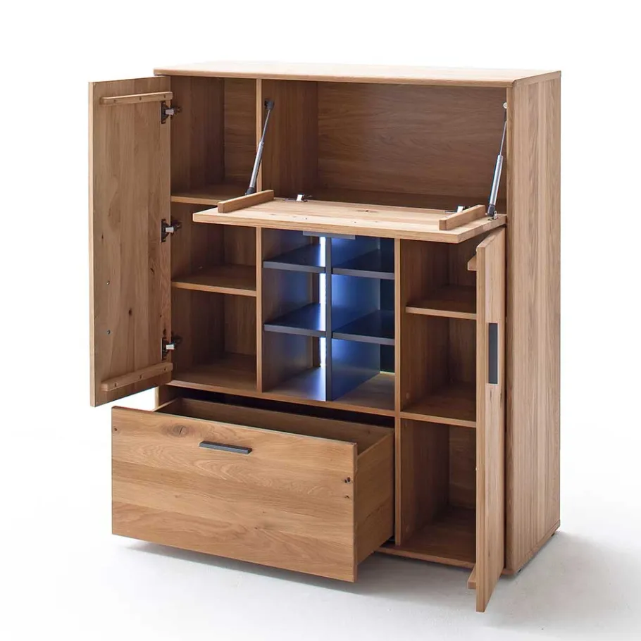 Best Designer Wohnwand aus Eiche - Assela (vierteilig) Wohnwände