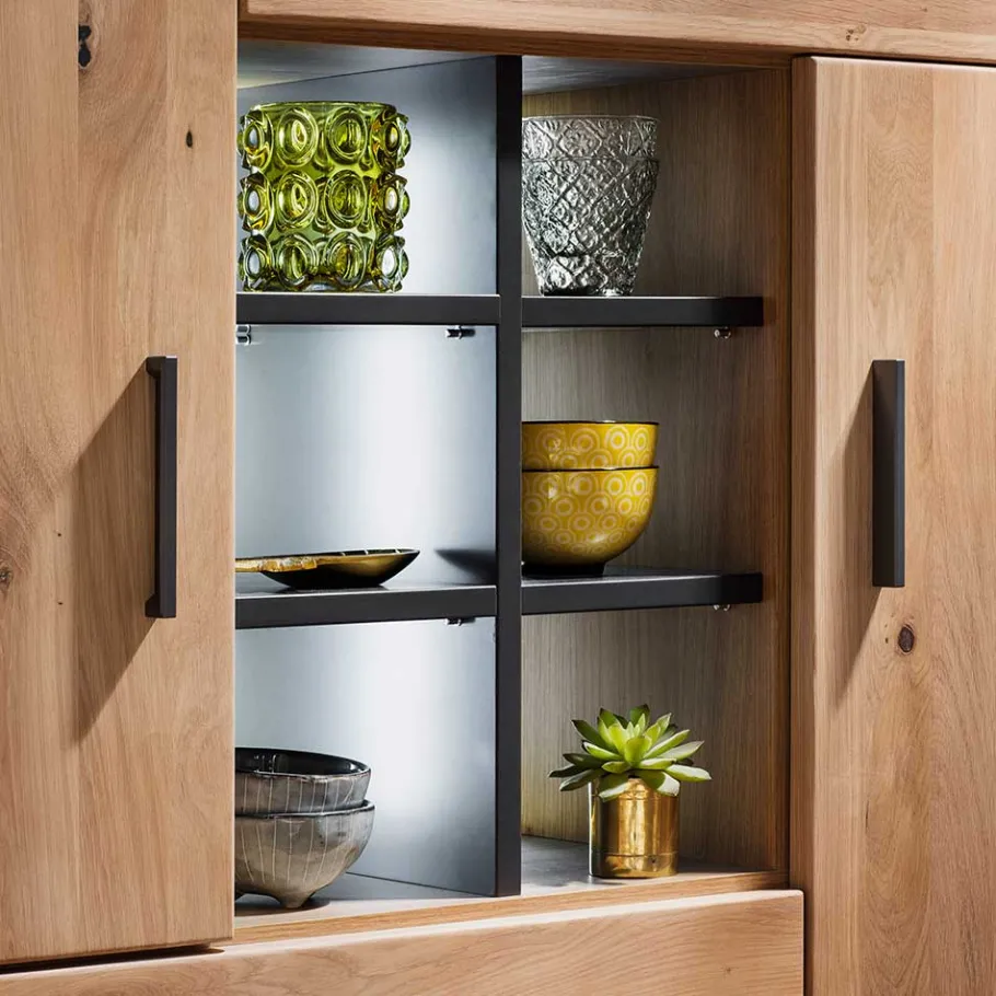 Best Designer Wohnwand aus Eiche - Assela (vierteilig) Wohnwände