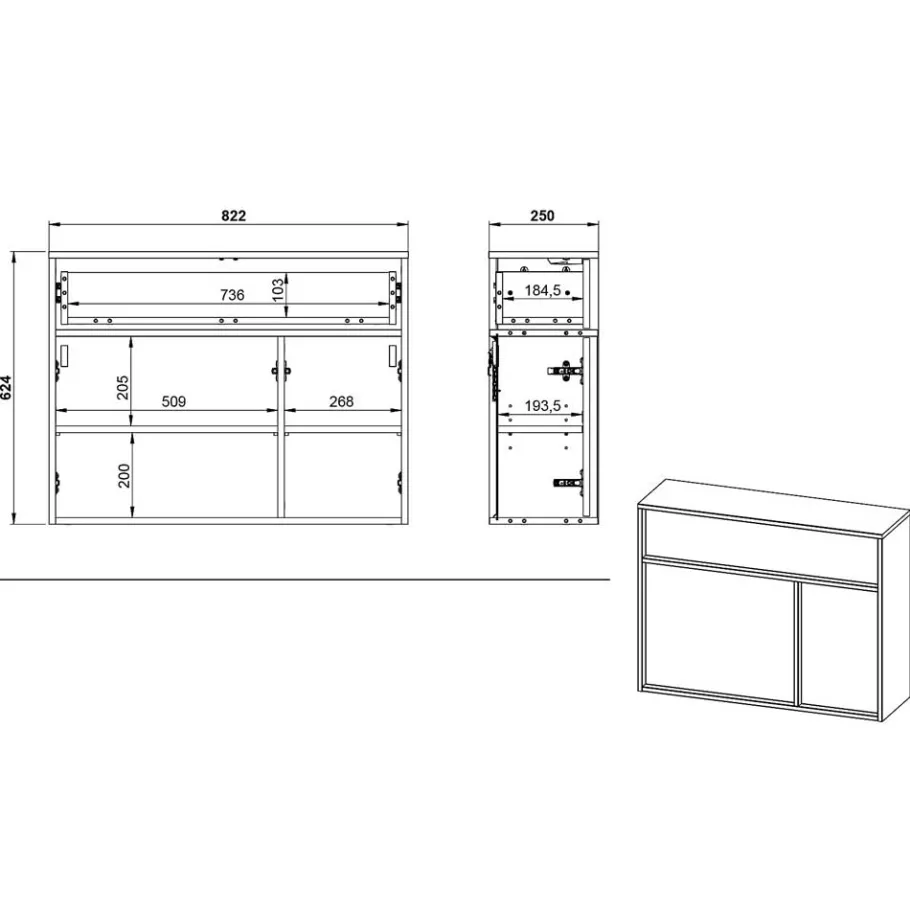 Best Design-Kommode mit Spiegel Set - Flemingo (zweiteilig) Garderoben