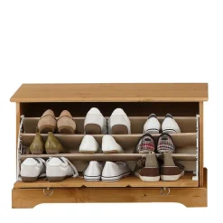 Outlet Dielenbank mit Schuhklappe aus Massivholz - Edranov Sitzbank