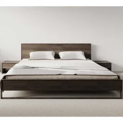 Best Doppelbett Bettgestell aus Eiche in Braun - Vasteca Betten