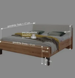 Best Doppelbett Kombi mit Nachtkommoden - Krofun (dreiteilig) Betten
