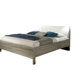 Best Doppelbett Symonya mit Polsterkopfteil in Creme Betten