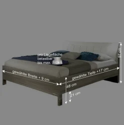 Best Doppelbett Symonya mit Polsterkopfteil in Creme Betten