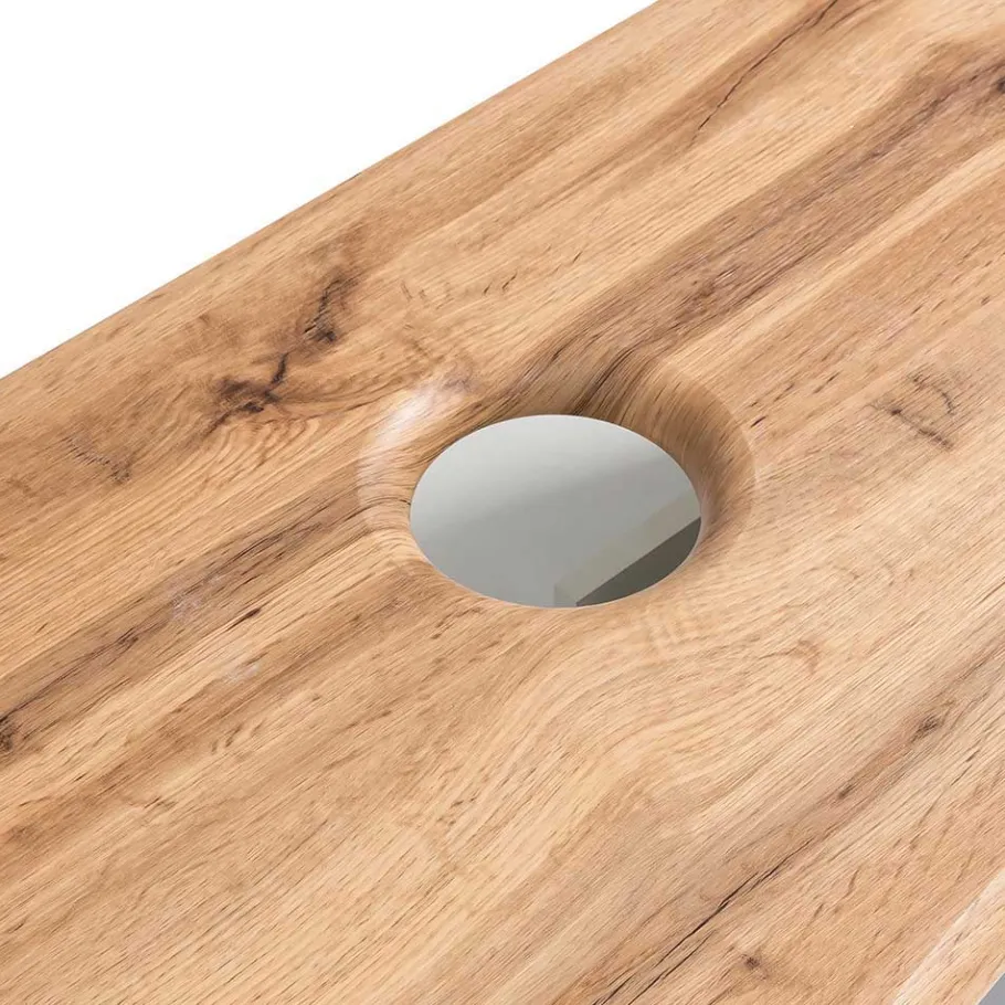 Best Doppel-Waschtisch mit schwarzen Aufsatzbecken - Crystoga Schränke