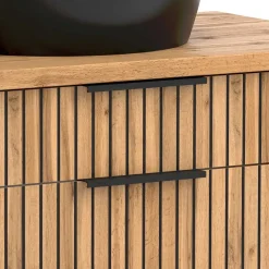 Best Doppel-Waschtisch mit schwarzen Aufsatzbecken - Crystoga Schränke