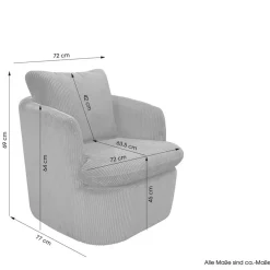 Clearance Drehbarer Sessel mit Breitcord Bezug - Actino Sessel