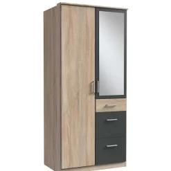 New Drehtürenschrank in Eiche Sägerau Optik - Danah Kleiderschränke