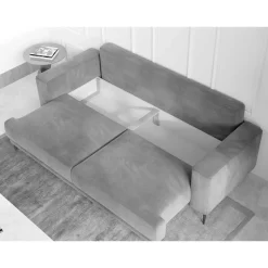 Best Dreisitzer Bettcouch in Dunkelblau Stoff - Boston Betten|Sofas