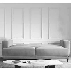 Best Dreisitzer Bettcouch in Dunkelblau Stoff - Boston Betten|Sofas