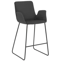 Sale Dunkelgrauer Barstuhl aus Microfaser - Umya Hocker