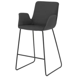 Sale Dunkelgrauer Barstuhl aus Microfaser - Umya Hocker
