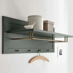 Sale Dunkelgrüne Landhaus Garderobe mit 4 Haken - Niestov Garderoben