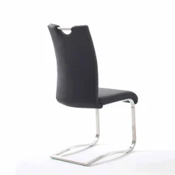 Sale Echtleder Freischwinger in Schwarz - Standos (2er Set) Sessel