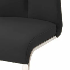 Sale Echtleder Freischwinger in Schwarz - Standos (2er Set) Sessel