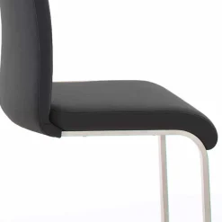 Sale Echtleder Freischwinger in Schwarz - Standos (2er Set) Sessel