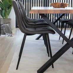 Best Eiche Esstisch & 6 Polsterstühle - Tricky (siebenteilig) Sitzgruppe