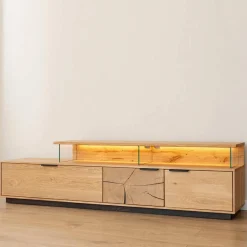 Sale Eichenholz TV Board mit Hirnholz Applikation - Deruta Tv & Hifi-Möbel|Lowboards