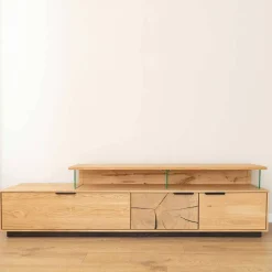 Sale Eichenholz TV Board mit Hirnholz Applikation - Deruta Tv & Hifi-Möbel|Lowboards