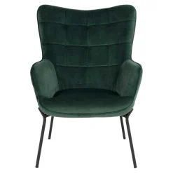 Sale Eleganter Einzelsessel in Dunkelgrün Samt - Volcanu Sessel