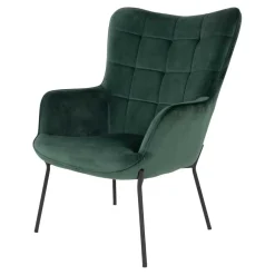 Sale Eleganter Einzelsessel in Dunkelgrün Samt - Volcanu Sessel