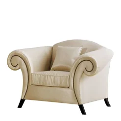 Clearance Eleganter Polstersessel in Beige Stoff - Belynia Sessel